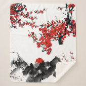 Japanische Landschaft Sherpa Blanket Sherpadecke (Vorderseite)