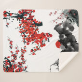 Japanische Landschaft Sherpa Blanket Sherpadecke (Vorderseite (Horizontal))