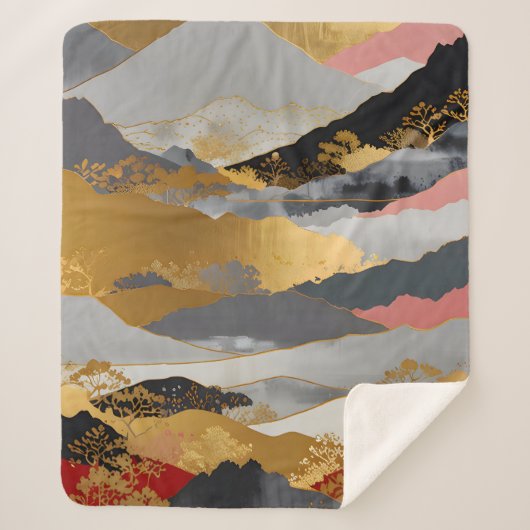 Japanische Landschaft Sherpadecke (Vorderseite)