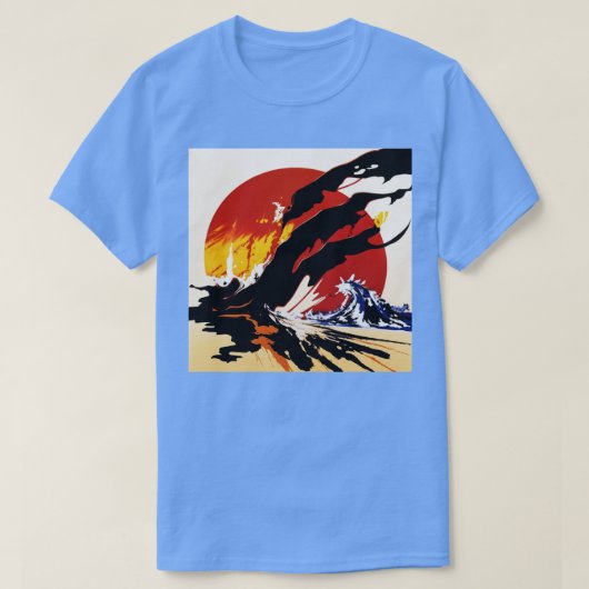 Japanische Landschaft T-Shirt (Design vorne)