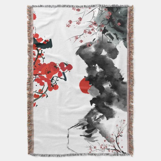 Japanische Landschaft Throw Blanket Decke (Vorderseite Vertikal)