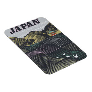 Japanische Landschaft Vintage Reiseplakat Magnet
