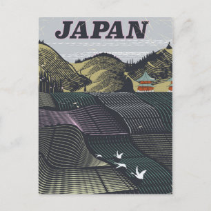 Japanische Landschaft Vintage Reiseplakat Postkarte