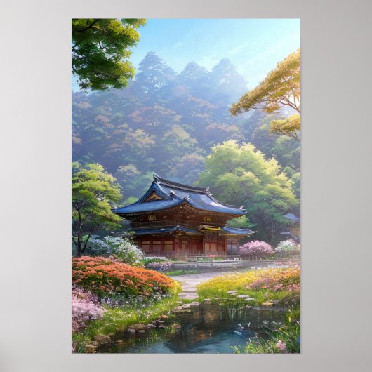 Japanische Landschaft Zuhause Poster (Vorne)