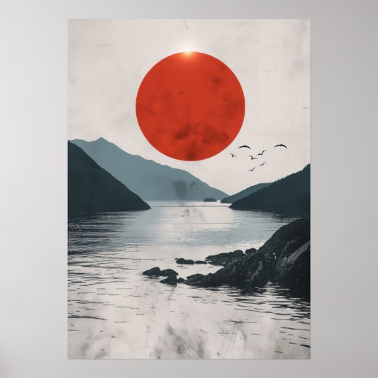 Japanische Landschaftliche Silhouette Poster (Vorne)