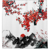 Japanische Landschaftsduschvorhang Duschvorhang (Vorderseite)