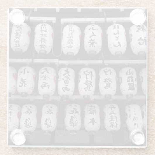 Japanische Lanterns Glasuntersetzer (Rückseite)