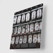 Japanische Lanterns Quadratische Wanduhr (Winkel)