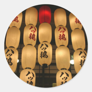 Japanische Laternen Runder Aufkleber