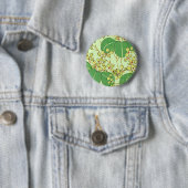 Japanische Leaf Floral Botanisches Kunstmuster Button (Beispiel)