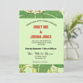 Japanische Leaf Floral Botanisches Kunstmuster Einladung (Stehend Vorderseite)