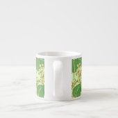 Japanische Leaf Floral Botanisches Kunstmuster Espressotasse (Rückseite)