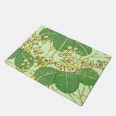 Japanische Leaf Floral Botanisches Kunstmuster Fußmatte (Schrägansicht)