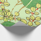Japanische Leaf Floral Botanisches Kunstmuster Geschenkpapier (Ecke)