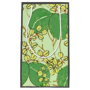 Japanische Leaf Floral Botanisches Kunstmuster Kleine Geschenktüte