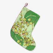 Japanische Leaf Floral Botanisches Kunstmuster Kleiner Weihnachtsstrumpf (Vorderansicht (hängend))