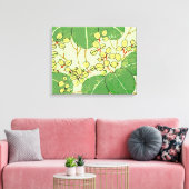 Japanische Leaf Floral Botanisches Kunstmuster Leinwanddruck (Insitu (Wohnzimmer))