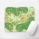 Japanische Leaf Floral Botanisches Kunstmuster Mousepad (Mit Mouse)