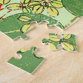 Japanische Leaf Floral Botanisches Kunstmuster Puzzle (Seite)