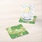 Japanische Leaf Floral Botanisches Kunstmuster Rechteckiger Pappuntersetzer (Vor Ort)