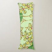 Japanische Leaf Floral Botanisches Kunstmuster Seitenschläferkissen (Vorderseite Vertikal)