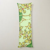 Japanische Leaf Floral Botanisches Kunstmuster Seitenschläferkissen (Rückseite (Vertikal))