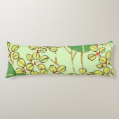 Japanische Leaf Floral Botanisches Kunstmuster Seitenschläferkissen (Vorderseite)