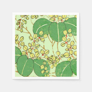 Japanische Leaf Floral Botanisches Kunstmuster Serviette