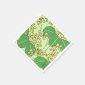 Japanische Leaf Floral Botanisches Kunstmuster Serviette (Ecke)