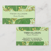 Japanische Leaf Floral Botanisches Kunstmuster Visitenkarte (Vorne/Hinten)