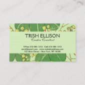 Japanische Leaf Floral Botanisches Kunstmuster Visitenkarte (Rückseite)