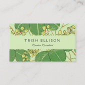 Japanische Leaf Floral Botanisches Kunstmuster Visitenkarte (Vorderseite)