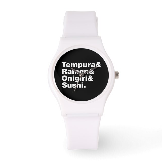 japanische Lebensmittel Tempura & Ramen & Onigiri  Armbanduhr (Vorderseite)