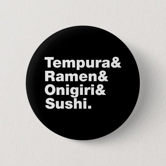 japanische Lebensmittel Tempura & Ramen & Onigiri  Button (Vorderseite)