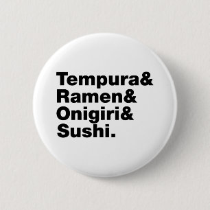 japanische Lebensmittel Tempura & Ramen & Onigiri Button