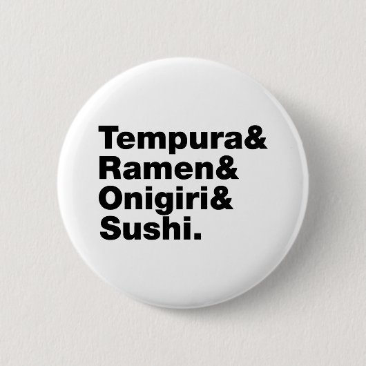 japanische Lebensmittel Tempura & Ramen & Onigiri Button (Vorderseite)