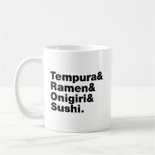 japanische Lebensmittel Tempura & Ramen & Onigiri Kaffeetasse (Links)