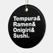 japanische Lebensmittel Tempura & Ramen & Onigiri  Keramik Ornament (Links)