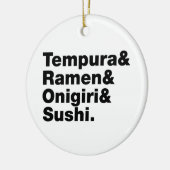 japanische Lebensmittel Tempura & Ramen & Onigiri  Keramik Ornament (Links)