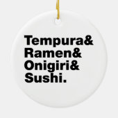 japanische Lebensmittel Tempura & Ramen & Onigiri  Keramik Ornament (Hinten)