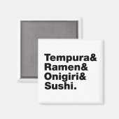 japanische Lebensmittel Tempura & Ramen & Onigiri  Magnet (Vorderseite/Rückseite)