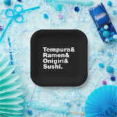 japanische Lebensmittel Tempura & Ramen & Onigiri Pappteller (Party)