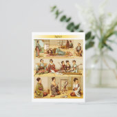 Japanische Lebensweise auf traditionellen Mat Floo Postkarte (Stehend Vorderseite)