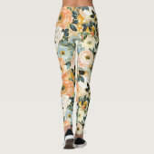 Japanische Leggings mit Blumenrosa und Gold (Rückseite)