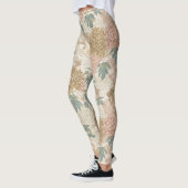 Japanische Leggings mit Blumenrosa und Gold (Links)