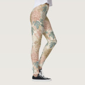 Japanische Leggings mit Blumenrosa und Gold (Rechts)