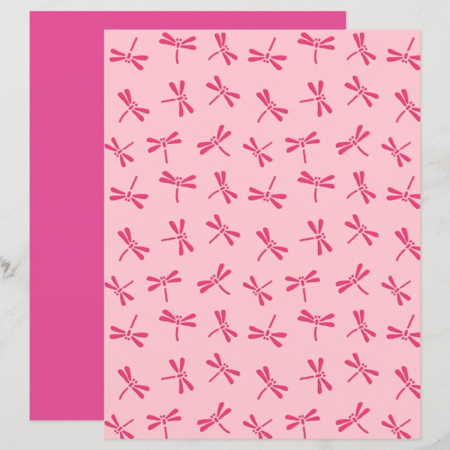 Japanische Libellenmuster, Light Coral Pink (Vorne/Hinten)