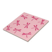 Japanische Libellenmuster, Light Coral Pink Fliese (Seite)