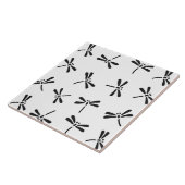 Japanische Libellenmuster, Schwarz und Weiß Fliese (Seite)