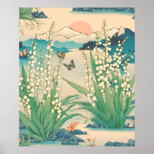 Japanische Lily of the Valley May Birth Month Blum Poster